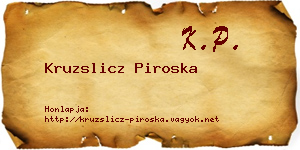Kruzslicz Piroska névjegykártya