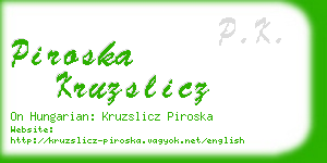 piroska kruzslicz business card